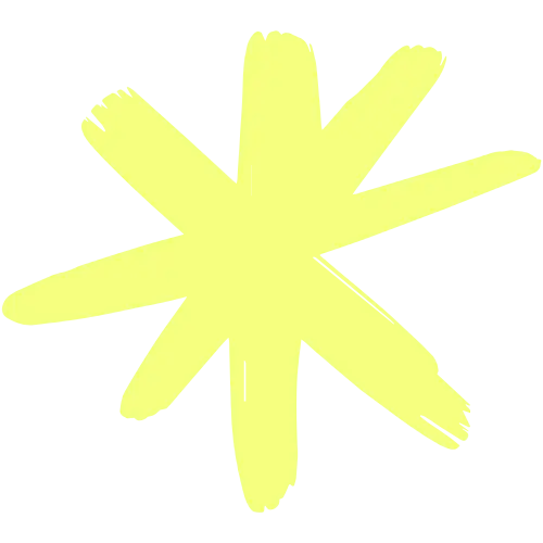 A decorative blue asterisk that looks like it was made with a thick marker.