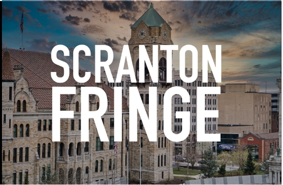 This image has a background photo of the city of Scranton with large white text reading SCRANTON FRINGE in all capital letters.